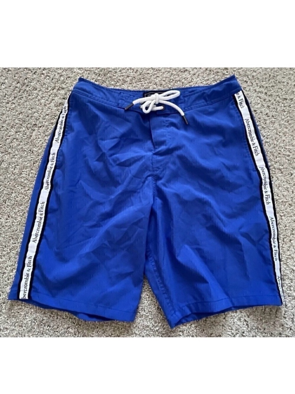 Abercrombie & Fitch Mens Royal Blue Swim Trunks Board Shorts Sz 28 Beach Mesh